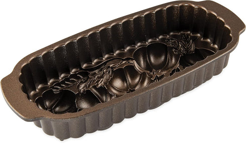 Nordic Ware 93448 Wheat & Pumpkin Cast Loaf Pan, 6 Cup Capacity, Bronze...