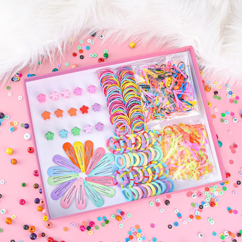 880PCS Hair Accessories Set for Girls Hair Clip Hair Tie Set Elastic Hairbands Rubber Bands Flower Hair Clip Metal Snap Hair Clips for Girs Teens ...