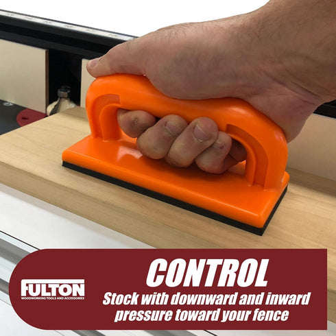 Fulton Safety Push Block 2 Pack, Orange Color for High Visibility Ideal for Use On Router Tables, Jointers, Shapers and Band Saws...