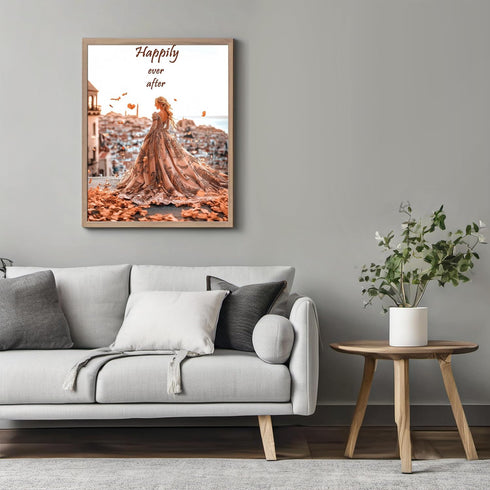 Posterizer 1 pcs-Happily Ever After-fairytale bride-Valentine's day inspired art-Romantic Art-Holiday Poster-Gift for Couples boyfriend girlfriend...