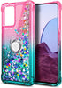 NZND Case for OnePlus Nord N300 5G with Tempered Glass Screen Protector (Maximum Coverage), Ring Holder/Wrist Strap, Glitter Liquid Floating Water...