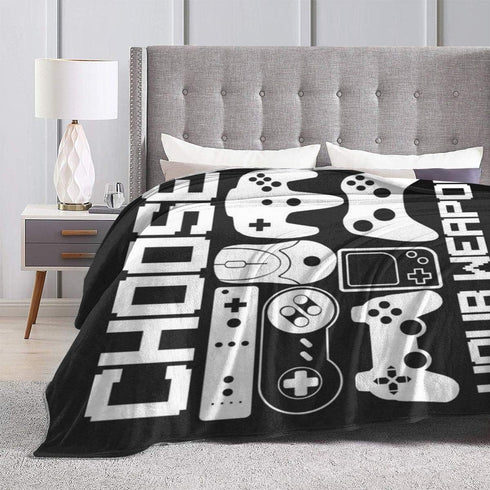Your Weapon Gamer Gaming Gifts Blankets Ultra Soft Flannel Throw Blankets for Living Room Decor Bedroom Couch Sofa Chair Office Car 50"x40"...