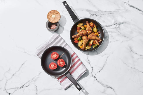 CUISIPRO Soft Touch Non-stick Aluminum Fry Pan, 2piece Set - 1.25qt/8"diam and 2.25qt/9.5"diam...
