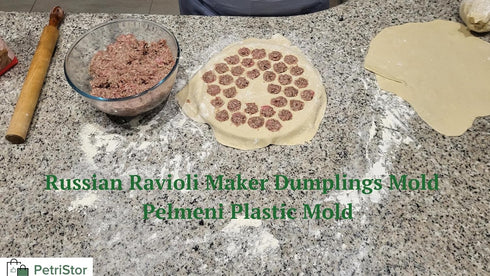 Russian Ravioli Maker Dumplings Mold - Pelmeni Plastic Mold - Siberian Pelmeni Meat - Dumpling Maker Machine - Ravioli Cutter...