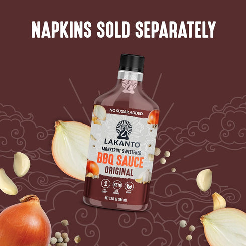 Lakanto BBQ Sauce - Sweetened with Monk Fruit Sweetener, Barbeque Sauce for Grill, No Sugar Added, Natural Smoke Flavor, Keto Diet Friendly, Vegan...