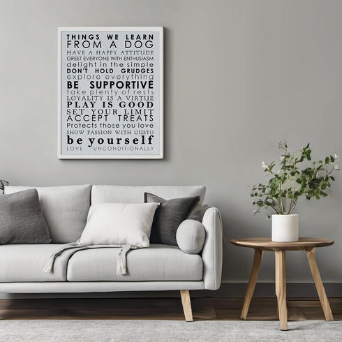 Posterizer 1 pcs-Things we learn from a dog-Art for Animal Lovers-Motivational & Inspirational Art-Decor for Home & Office- UNFRAMED Wall Art...