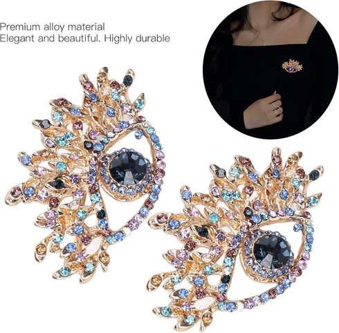 Pssopp 2Pcs Brooches for Women, Premium Alloy Blue Evil Eye Brooch for Wedding Party Christmas Decoration Gifts...