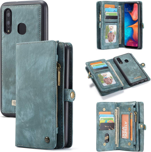 Samsung Galaxy A20 Case, Samsung Galaxy A30 Case with Card Holder, 2 in 1 Durable Leather Magnetic Detachable Cash Holder with Card Slots & Zipper...