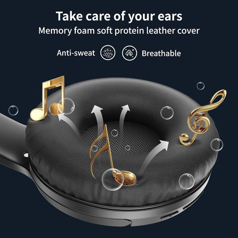 Bluetooth Headphones Over Ear 120H Playtime, Wireless Headphones with Microphone, Foldable Lightweight Wired Headphones with Headphones Case, HiFi...
