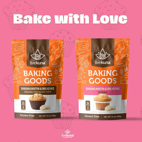 LiveKuna - Banana Bread Mix, Banana Muffin Baking Mix, Banana Flavoured Muffin Mixes for Baking, Great for Any Muffin & Banana Bread Recipe, Versa...