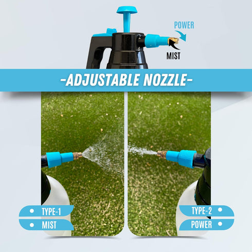 0.5 Gallon Hand Pump Sprayer, 2L Pressure Garden Sprayer, Handheld Weed Sprayer with Adjustable Brass Nozzle, Pump Mister, Lawn and Garden Care, W...