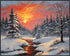 Posterizer 1 pcs-snowy jungle in winter in oil painting style-4-Landscape & Nature Art-GIft for Men Women Teens-Living Room Bedroom Decor- unframe...