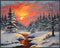 Posterizer 1 pcs-snowy jungle in winter in oil painting style-4-Landscape & Nature Art-GIft for Men Women Teens-Living Room Bedroom Decor- unframe...