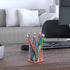 Pen Holder for Desk Organizer, Acrylic Makeup Brush Organizer Sanitizer Holder Pen and Pencil Holder for Office, Home, School, Neon Pink...