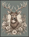 Posterizer 1 pcs- A deer with floral classic chic design-Art for Animal Lovers-Floral Botanical Art- Gift for Men Women Entrepreneur Teens-Living ...