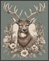 Posterizer 1 pcs- A deer with floral classic chic design-Art for Animal Lovers-Floral Botanical Art- Gift for Men Women Entrepreneur Teens-Living ...
