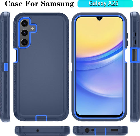 Qinmay Phone Case for Samsung Galaxy A25 5G Case with HD Screen Protector, Samsung A25 5G Case Durable Shockproof 3-Layer Cover for Galaxy A25 5G ...