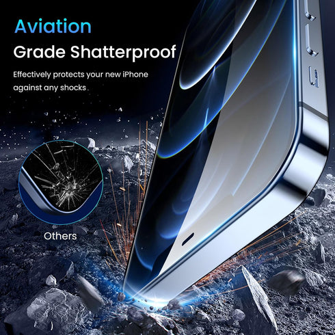 Fotbor [3+3 Pack for iPhone 12 Pro Max Screen Protector with Camera Lens Protector, Tempered Glass Shatterproof Easy Installation Frame, HD Clear ...