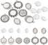 FASHEWELRY 16Pcs Oval Round Bezel Pendant Trays Antique Silver Bezel Blanks Cabochon Setting with Clear Glass Cabochon for Photo Pendant Craft Jew...