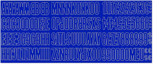 Graphic Products Duro 2-Inch Gothic Vinyl Letters and Numbers Set Blue...