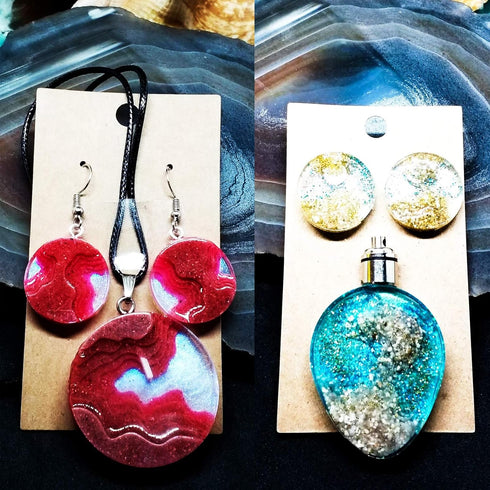 Island Resin Pendant Molds, (4 Pack) Ocean Themed Style Silicone Epoxy Molds for DIY Jewelry Pendant Necklace Keychain Jewel and Resin Crafts...