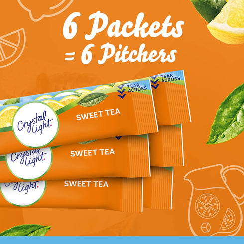 Crystal Light Sweet Tea Naturally Flavored Powdered Drink Mix, 6 ct Pitcher Packets...