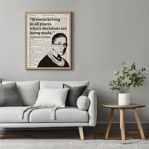 Posterizer 1 pcs-Ruth Bader Ginsburg-Women Belong-Quotes-Afro-American Art Collection- Living Room Bedroom Decor- unframed wall art...