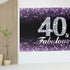 HAMIGAR 6x4ft Happy 40th Birthday Banner Backdrop - 40 & Fabulous Birthday Decorations Party Supplies for Women - Purple...