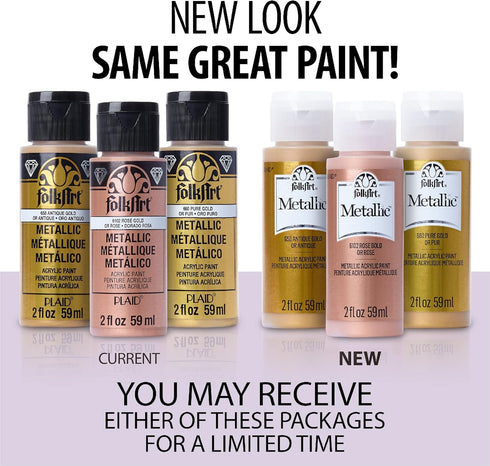 FolkArt K493 Paint Acrylic Metallic 2OZ, 2 Fl Oz (Pack of 1), Bright Red...