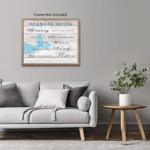 Posterizer 1 pcs-Beauty comes from within-girly beach vibes-Coastal & Nautical Art-Motivational & Inspirational Art-Gift for Nature, Surfers and B...