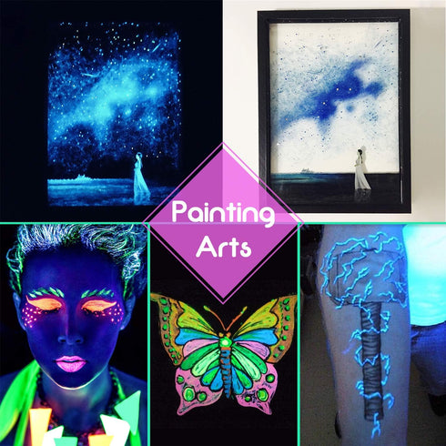 Glow In The Dark Pigment Powder - Epoxy Resin Color Pigment Dyes for DIY Slime Coloring Kit - Luminous Skin Safe Long Lasting Self Glowing for Acr...
