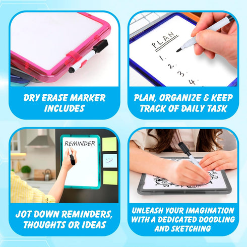 Small Dry Erase Board, Small White Board, Magnetic Whiteboard, Small Whiteboard - 8.5” X 11” - White Board for Refrigerator, for Kids, Students, M...