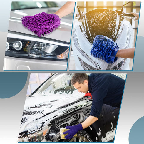 3 Pairs Dusting Gloves with 3 Pcs Microfiber Mitt, Washable Double Sided Cleaning Gloves Microfiber Dusting Mitten for Plant Car Window Corner Hou...