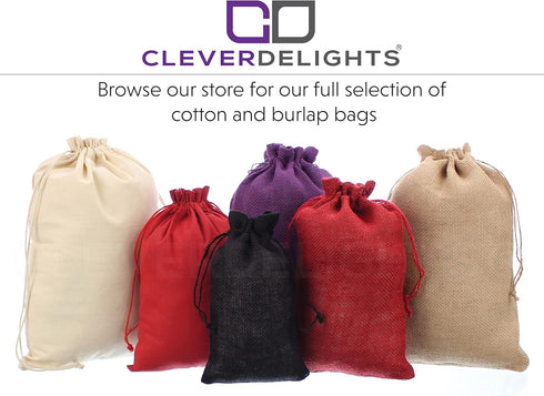 CleverDelights 8" x 12" Burlap Bags - 5 Pack - 8x12 Inch Jute Burlap Drawstring Sacks...
