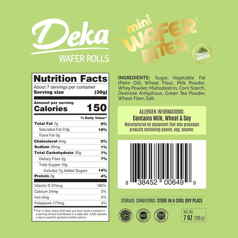 Deka Mini Wafer Bites (Matcha, Pack of 1)...