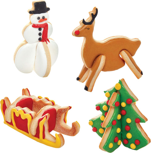 Chicago Metallic Christmas Tree 3D Cookie Cutter Set, 12-Piece, Silver...