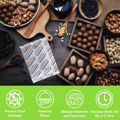300cc Oxygen Absorbers for Food Storage - 120 Packs(12 x Packs of 10), Food Grade Oxygen Absorbers for Food Storage with Oxygen Indicator, Applica...