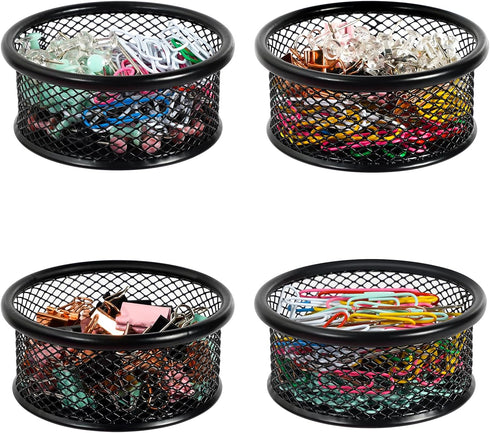 Paper Clip Holder for Desk, Paper Clip Holders, Mesh Paperclip Holders Metal Paper Clip Dispenser Organizer for Desk Binder Clip Holder Container ...