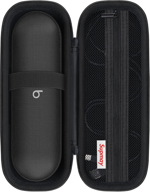 Hard Carrying Case for Beats Pill - Wireless Bluetooth Speaker, Wireless Portable Speaker Protection Case with Mesh Pocket for Charging Cables, Bl...