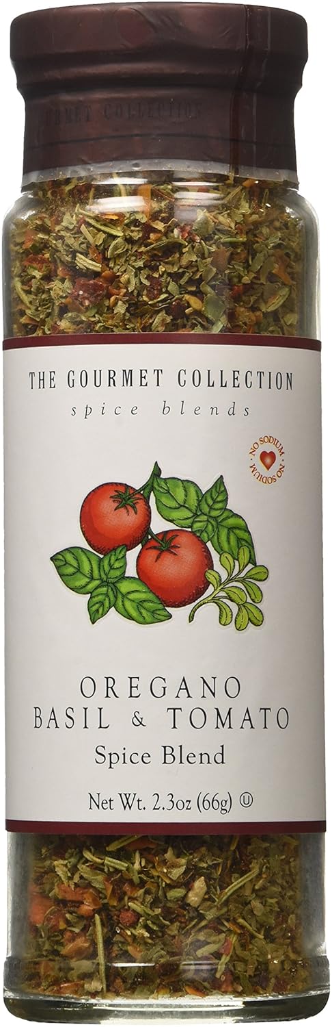 The Gourmet Collection Spice & Seasoning Blend Oregano Basil & Tomato Spice Blend Greek, Mediterranean, Italian Herb Seasoning Salt Free 156 Servi...