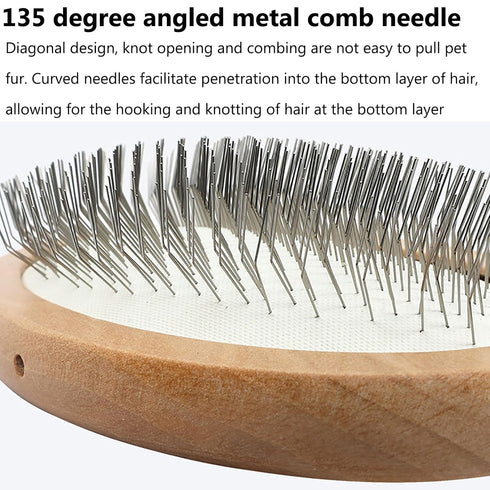 Dog Wooden Handle Brush, Grooming Needle Comb, Dog Knot Hair Removal Brush...