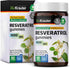 Resveratrol Gummies - Potent Resveratrol 1000 mg Organic Supplement - Bioavailable 98% Pure Trans Resveratrol - Antioxidant Support - 60 Vegan Che...
