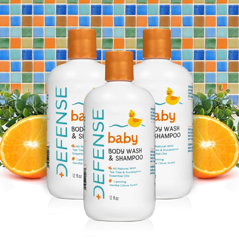 Defense Soap Baby Shampoo and Body Wash with Tea Tree Oil, Coconut Oil, Eucalyptus, Olive Oil & Aloe, 12 Fl Oz...
