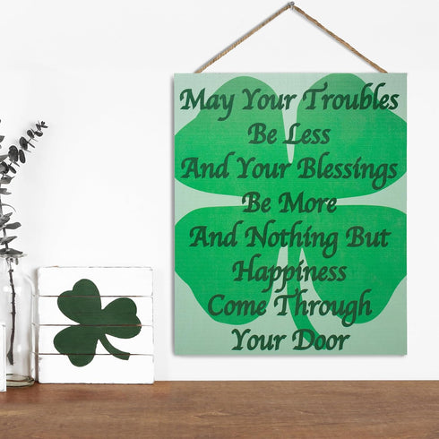 Irish Blessing Wooden Sign, May Your Troubles Be Less Wall Art, Irish Gifts, Irish Prayer Home Decor...