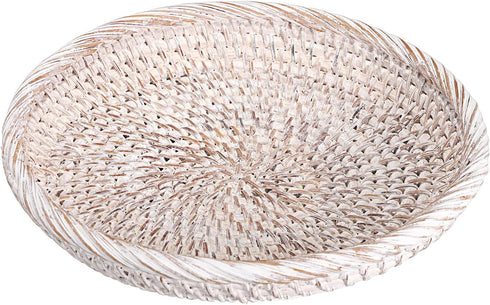Hipiwe Small Key Basket Bowl for Entryway 7.6" Round Woven Wicker Basket Fruit Serving Tray Woven Basket Wall Decor, Rattan Organizer Basket for K...