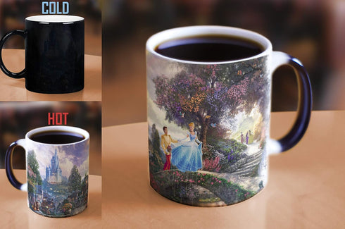Morphing Mugs Disney - Cinderella - Wishes Upon a Dream - Thomas Kinkade - One 11 oz Color Changing Heat Sensitive Ceramic Mug – Image Revealed Wh...