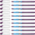 Schneider Slider Basic XB (Extra Broad) Ballpoint Pen, 1.4 mm, Transparent Barrel, Violet Ink, Box of 10 Pens (151208)...