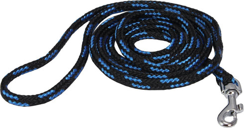 Dogs My Love 6ft Long Braided Rope Dog Leash Blue with Black 6 Sizes (XXSmall: 6ft Long; 0.15" Diam (4mm))...