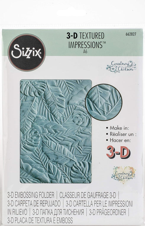 Sizzix CC 3DTIEmbossFolderTrpiclLeave CChilson 3D TI Emboss Folder Tropical Leave...