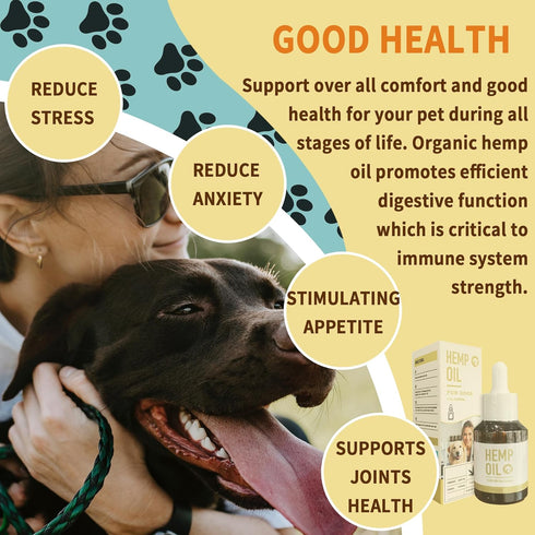 H?mp Oil for Dogs - Pets Hemp Calming Drops for Anxiety Sleep Pain Inflammation Arthritis Allergies - Supports Skin Itchy, Joint & Hip Health - He...